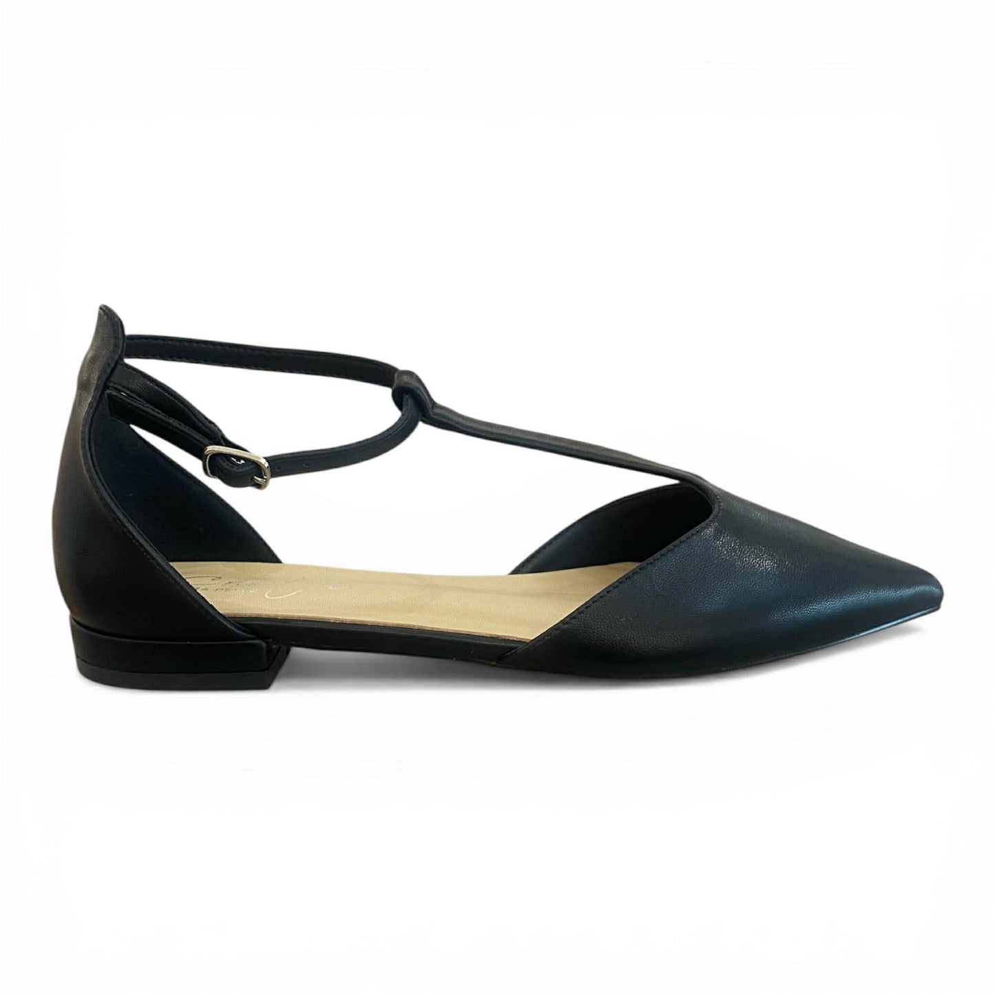 Scarpa bassa nera con cinturino T-bar
