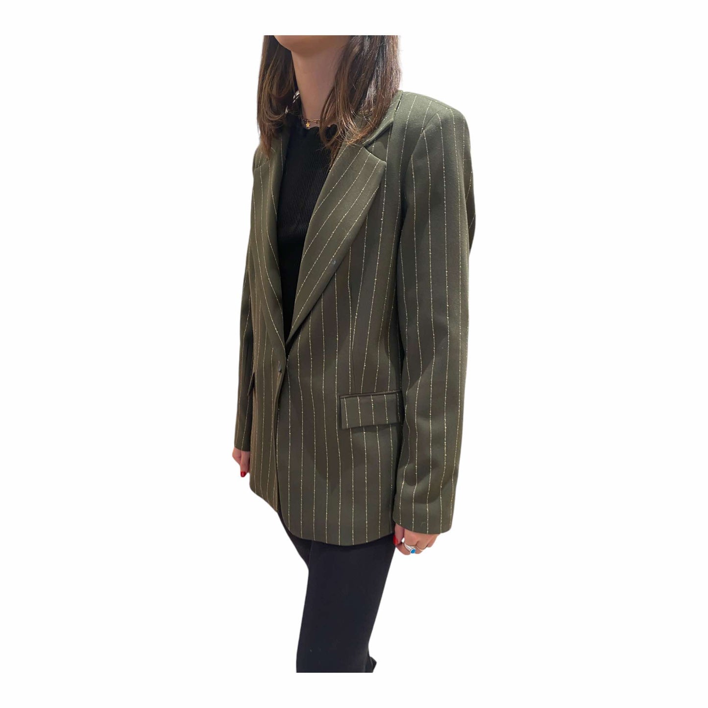 Blazer verde gessato