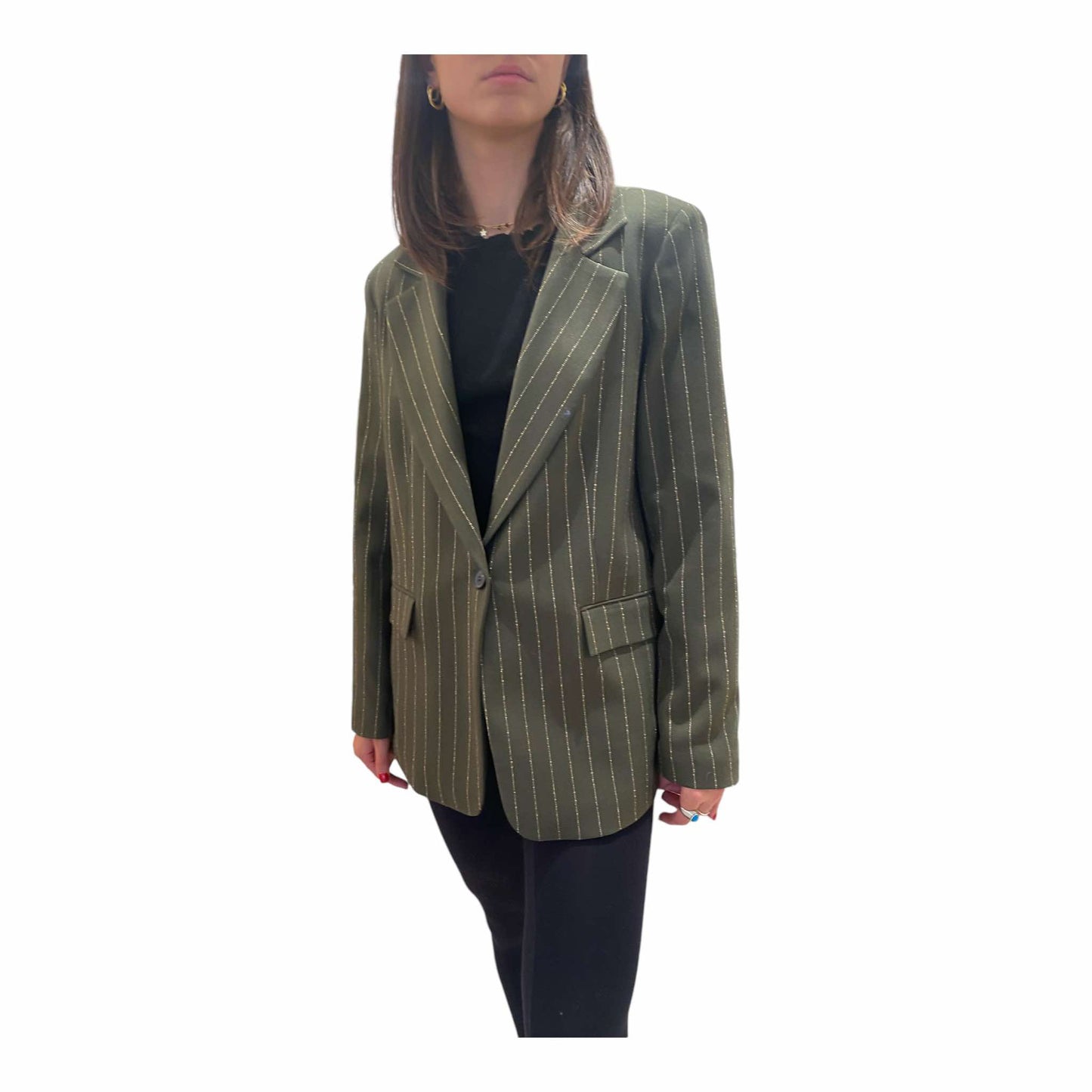 Blazer verde gessato