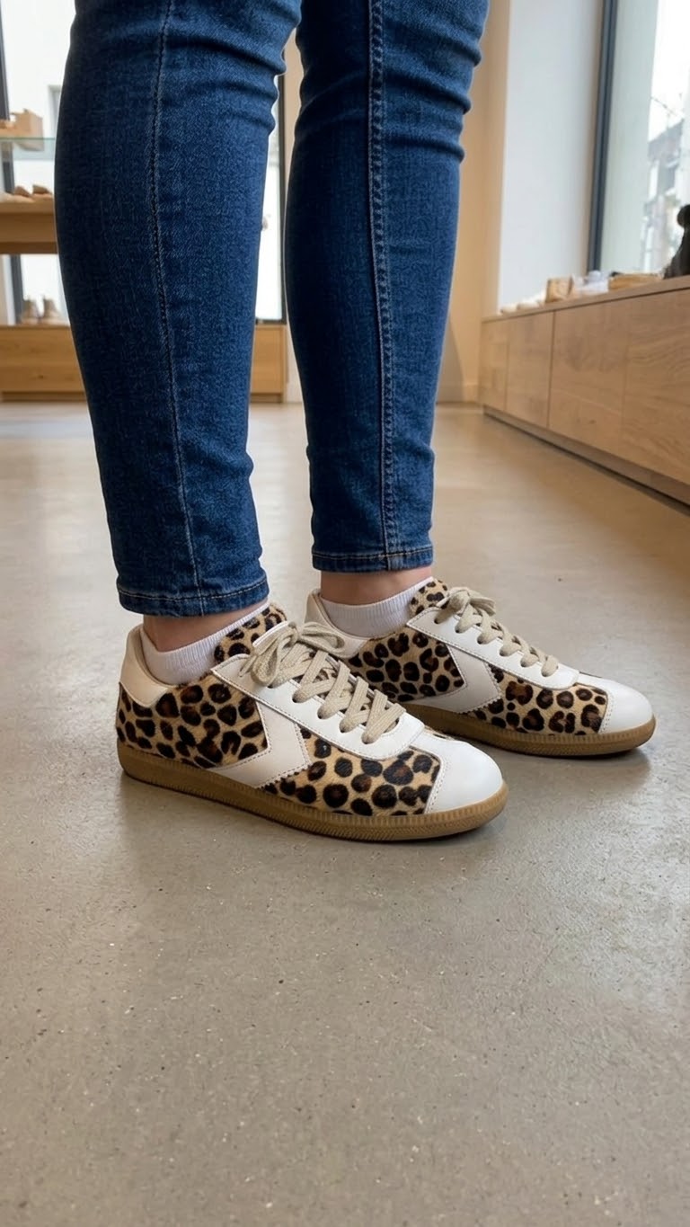 Sneakers animalier bianche