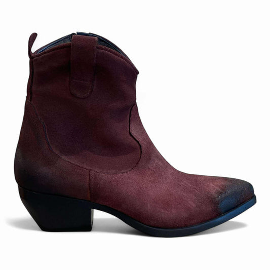 Texano in velour bordeaux