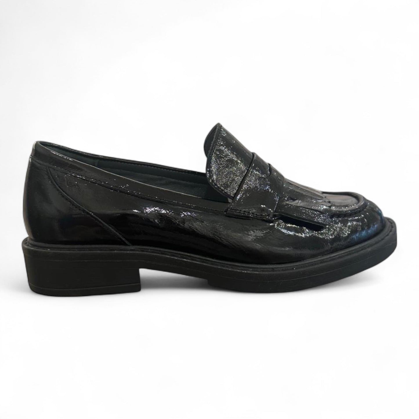 Mocassino nero in pelle lucida