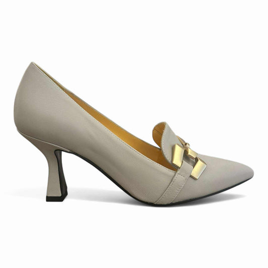 Decollètè mocassino panna con tacco