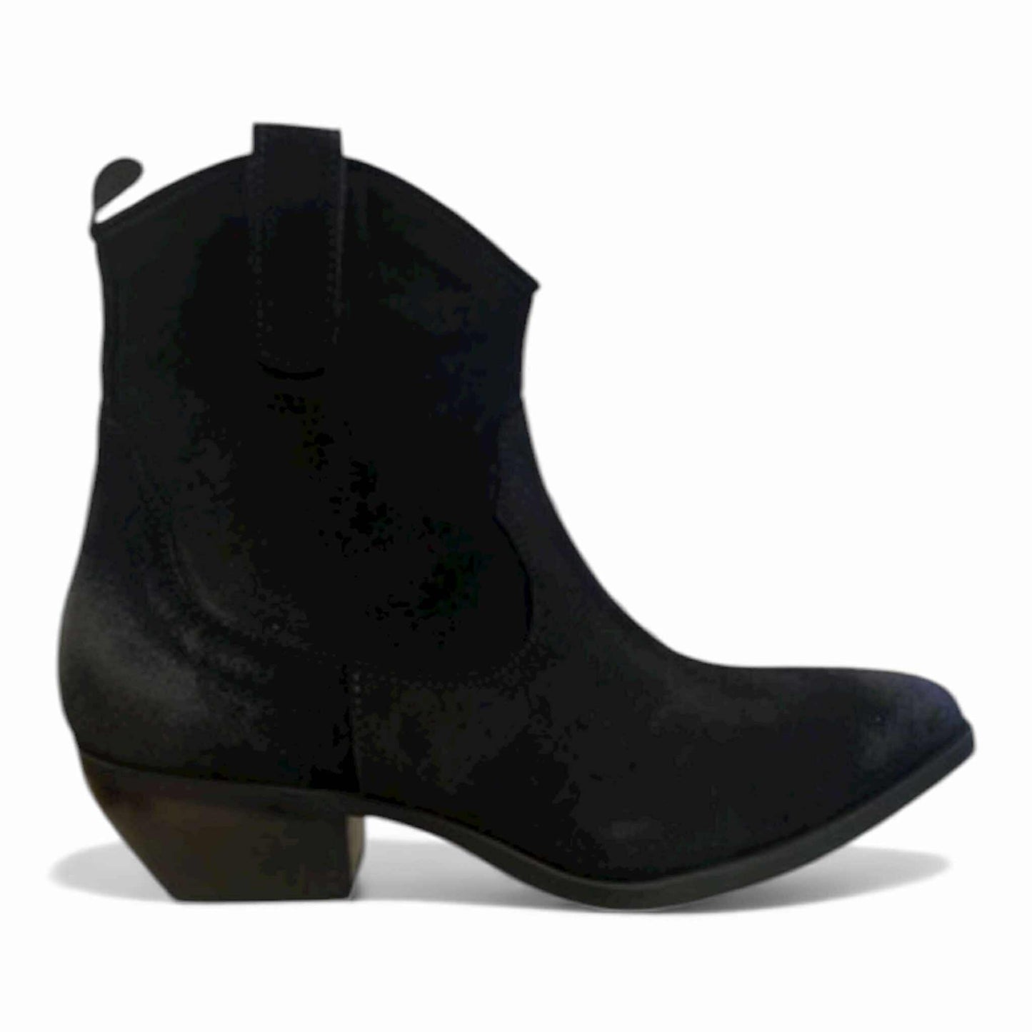 Texano tacco basso in crosta nera