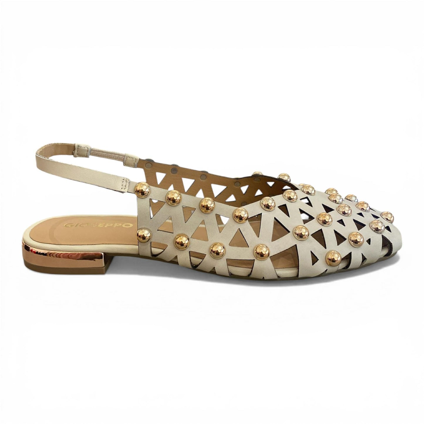 Slingback off-white con borchie – Gioseppo