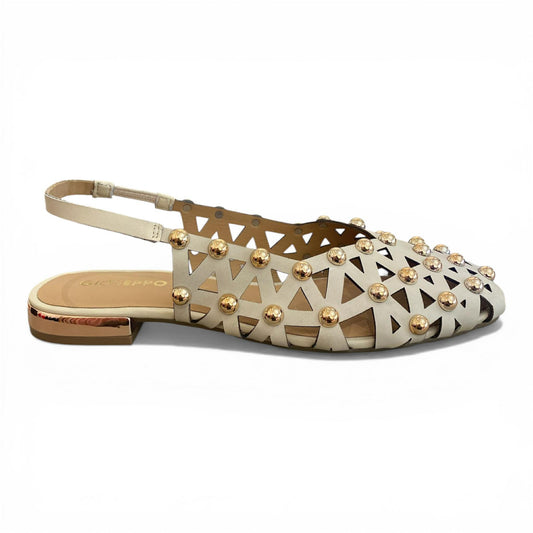 Slingback off-white con borchie – Gioseppo