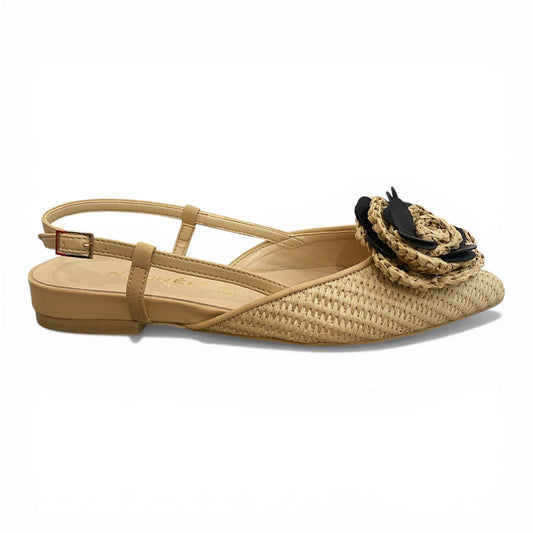 Slingback bassa con maxi fiore