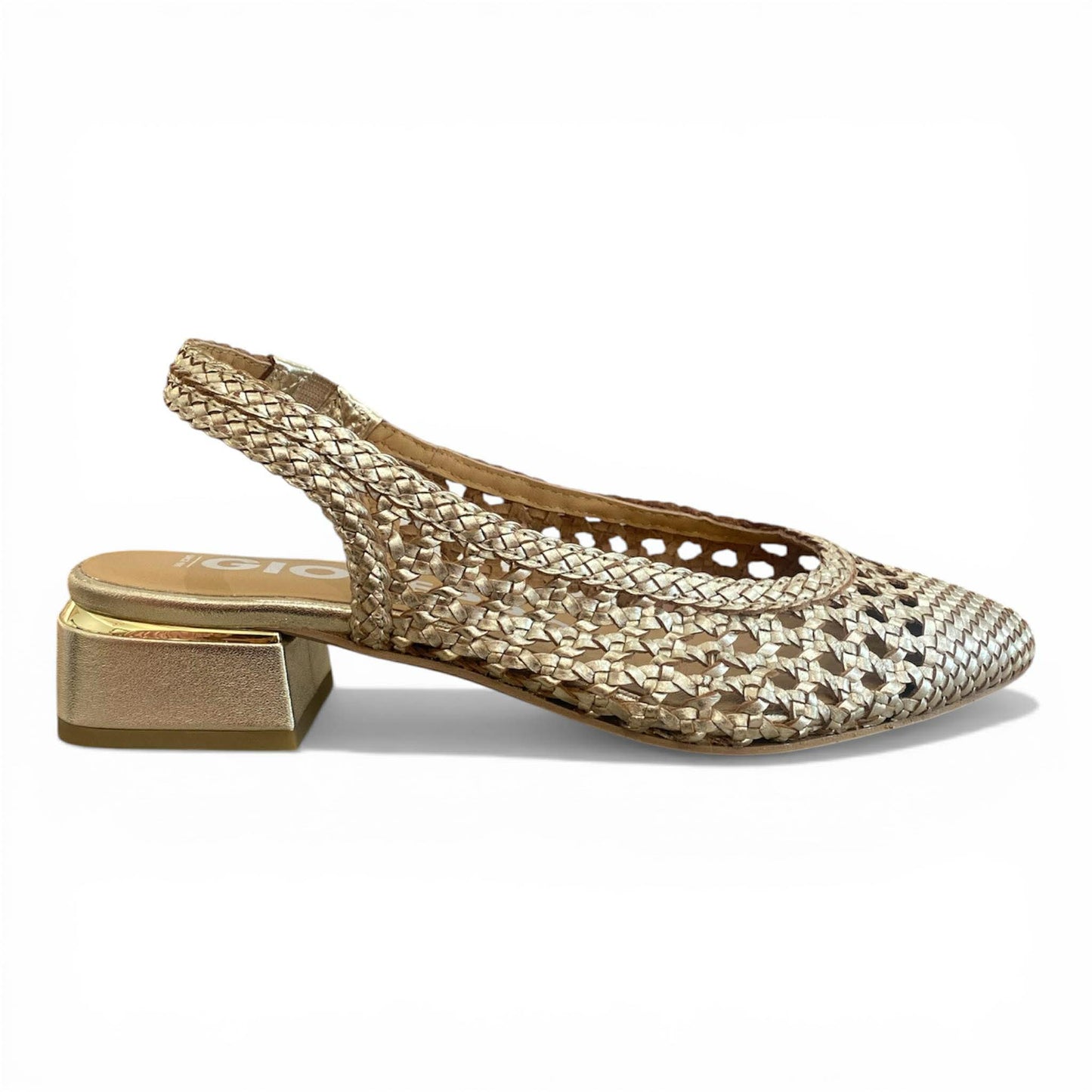 Slingback intrecciata platino – Gioseppo