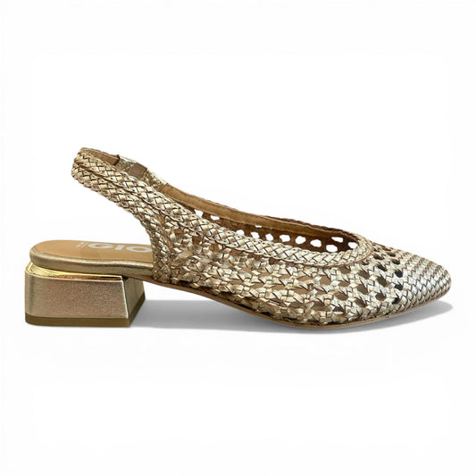 Slingback intrecciata platino – Gioseppo