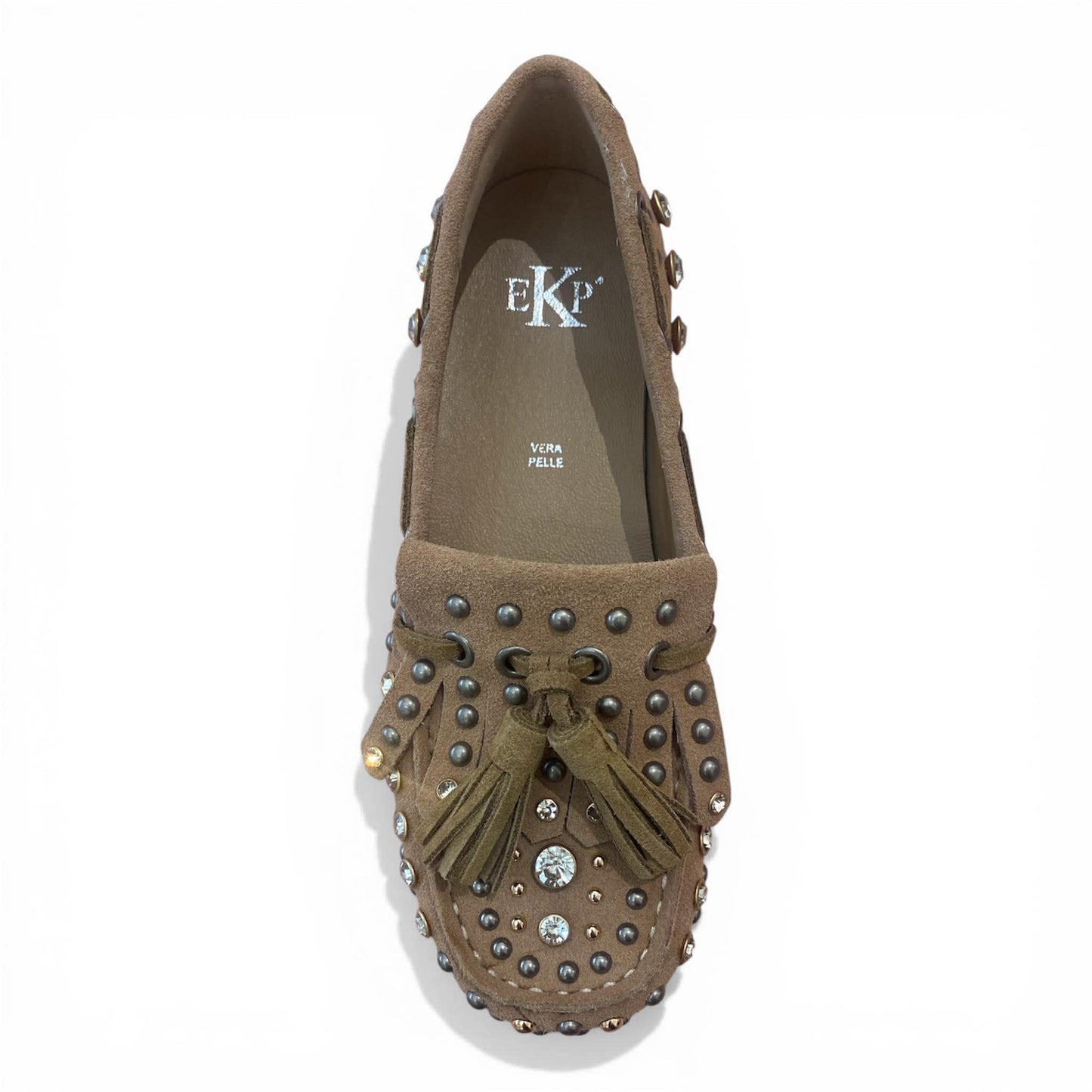 Mocassino in crosta beige