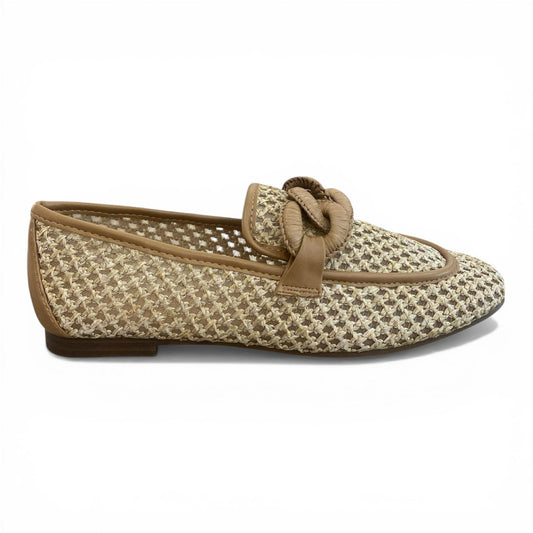 Mocassino intrecciato color camel