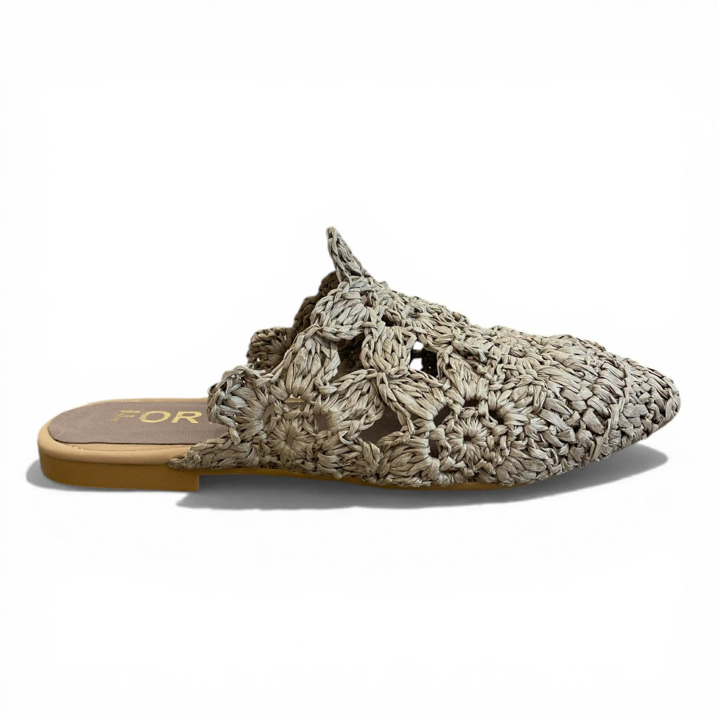 Sabot in macramè color visone