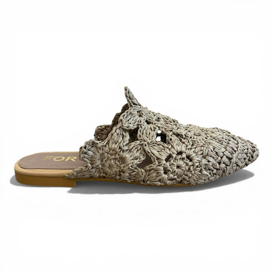 Sabot in macramè color visone