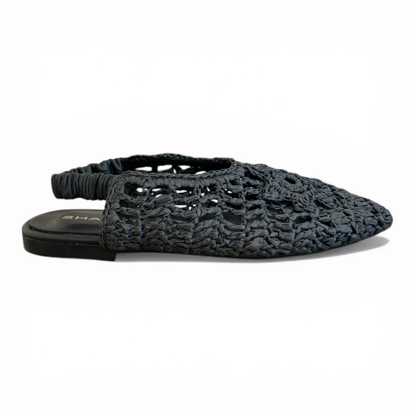 Slingback in macramè nera