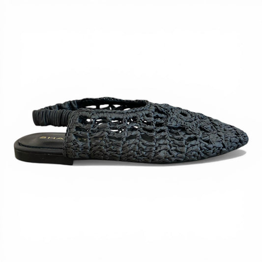 Slingback in macramè nera