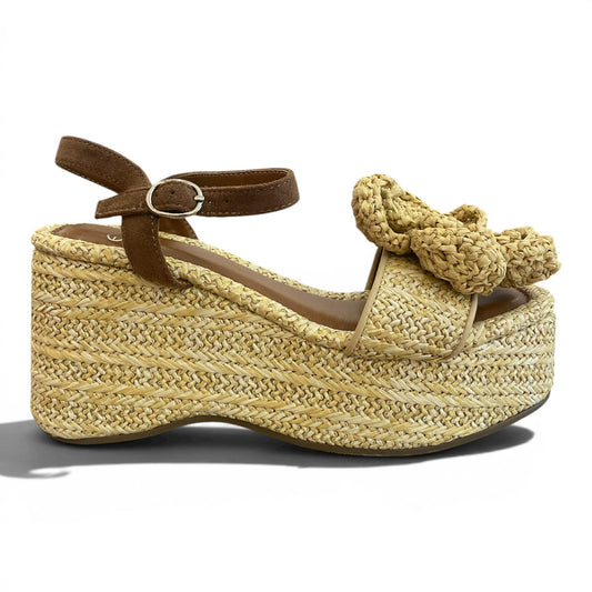Sandalo Platform Espadrillas con Maxi Fiore e Cinturino
