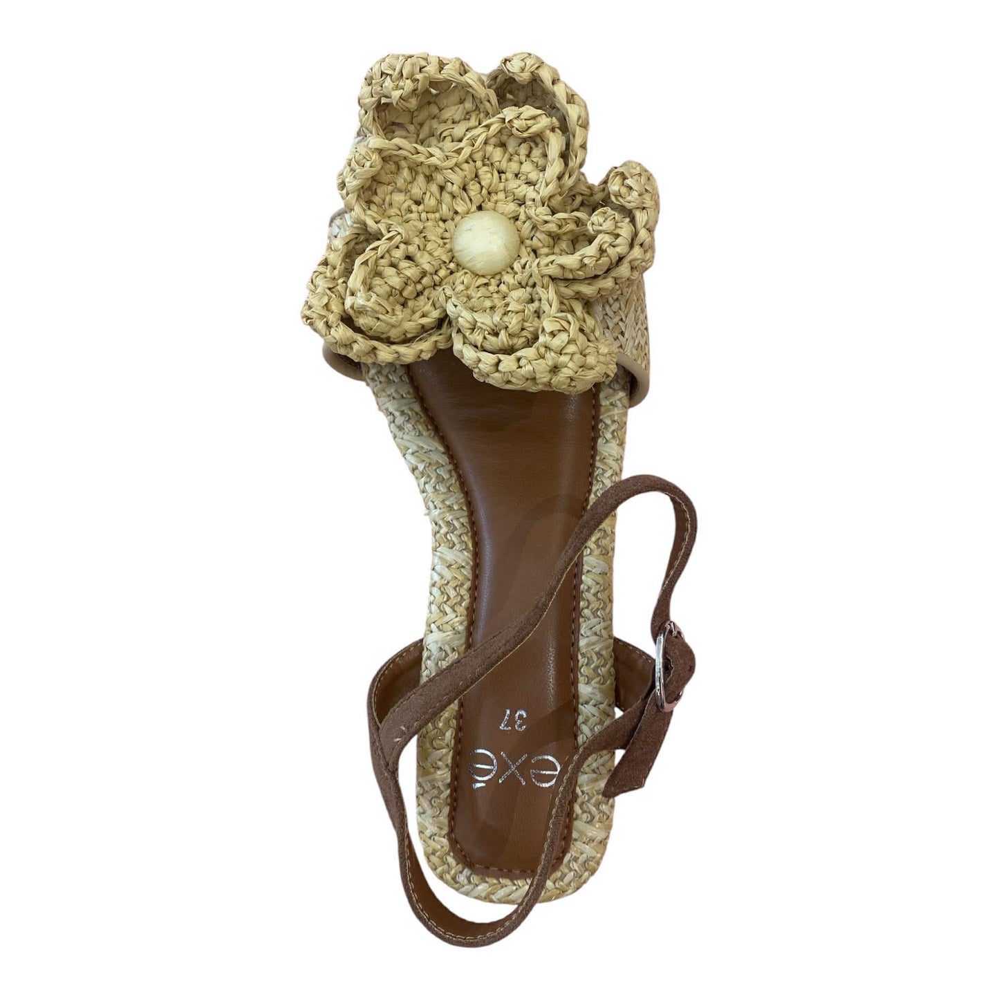 Sandalo Platform Espadrillas con Maxi Fiore e Cinturino