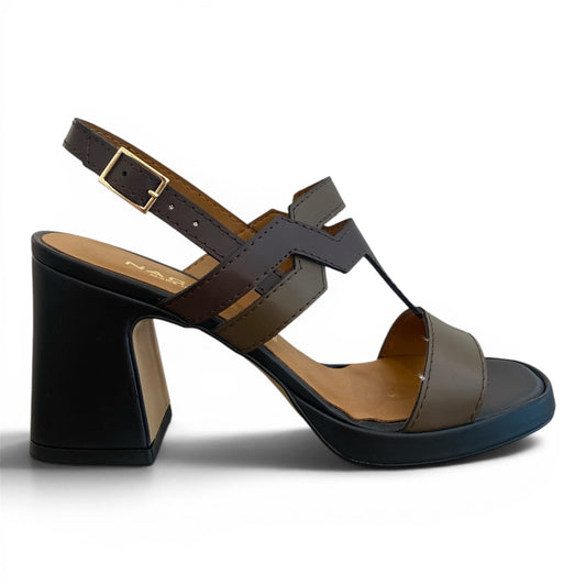 Sandalo tacco largo Marrone – La Femme Ravenna