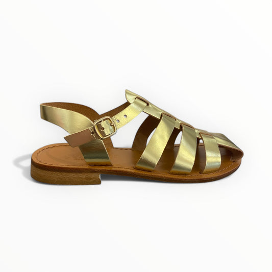 Sandalo a ragnetto basso oro