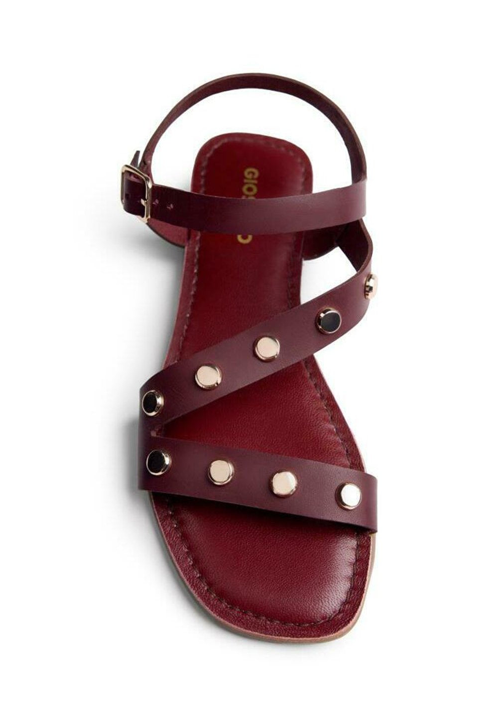 Sandalo Gioseppo bordeaux borchie