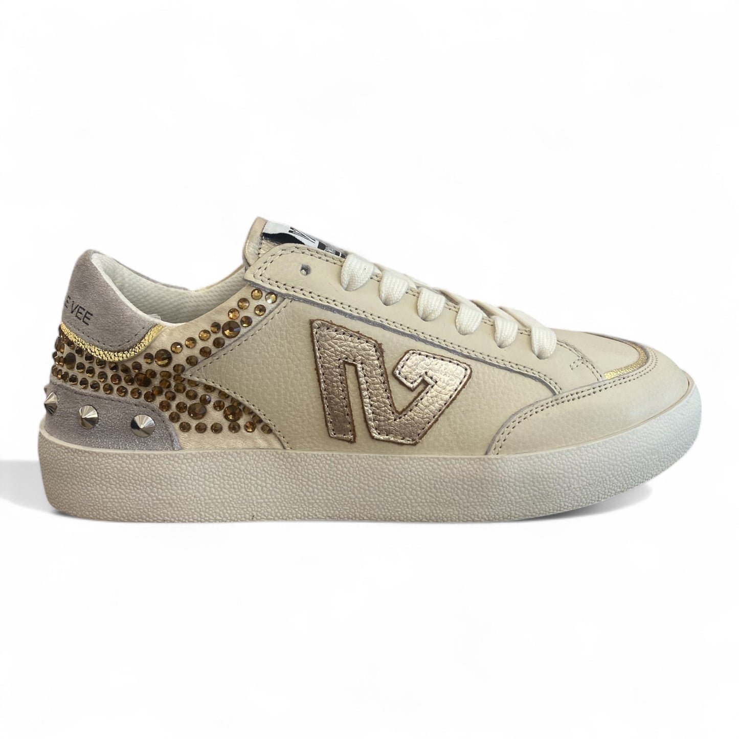 Sneakers con dettagli platino