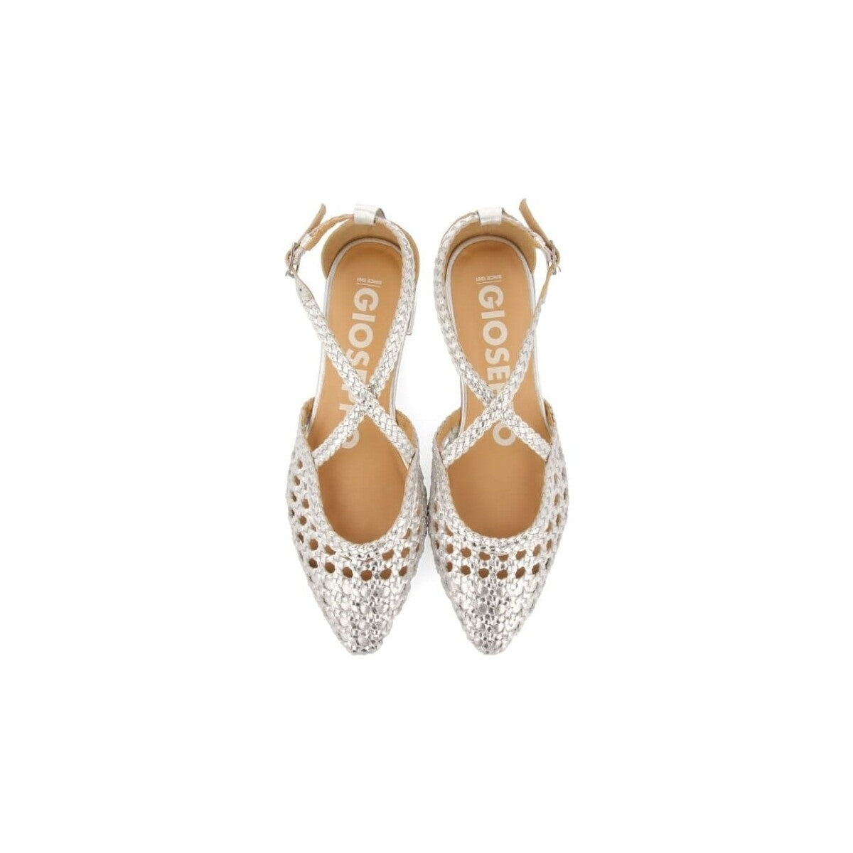 Ballerine Pelle Intrecciata Argento con Trecce – Leskovic