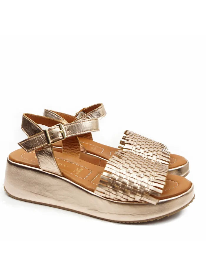 Sandalo con Zeppa platino  – Comfort e Stile Tutto il Giorno